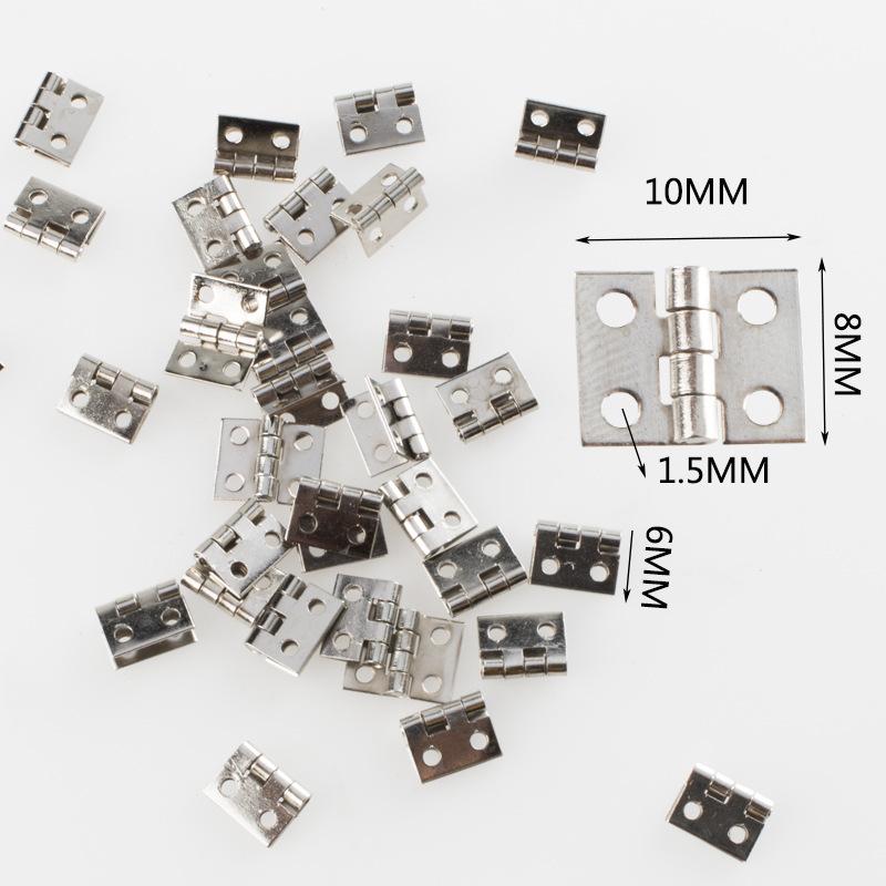 50Pcs Tiny Golden Mini Small Metal Hinge for 1/12 House Miniature Cabinet Furniture Fittings for Cabinets 10 X 8mm Home Hardware