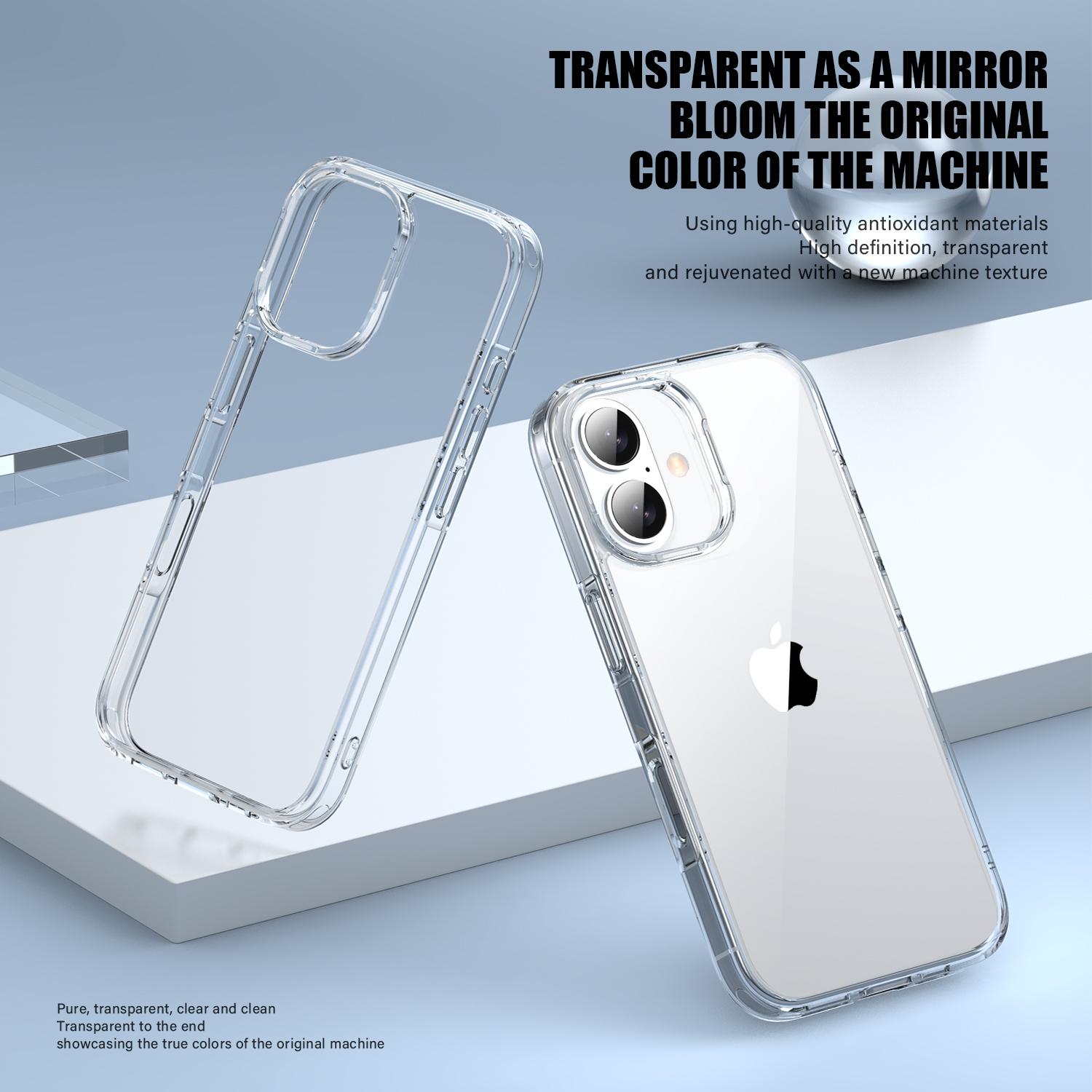 

Aurora Series For iPhone 16 Case TPU+PC Crystal Clear Back Cover Transparent