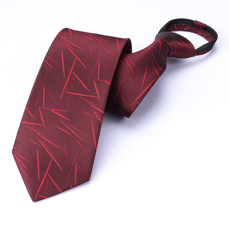 Men's Korean Style Zipper Striped No-Tie Professional Wedding Tie