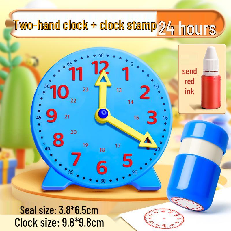 Second Grade Clock Model: Teaching Aids for Kids To Learn Time - 3-Pin Math Learning Toy