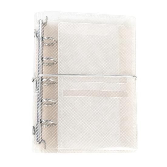 Transparent Trifold Binder A6 A7 M5 Binder, 5/6-Rings Refillable Loose Leaf Folder Folder, Planner Budget Notebook Cover for School, Office, Meeting
