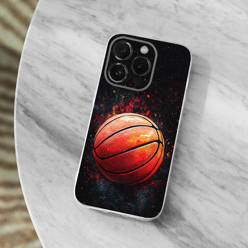 Sports Equipment Basketball Phone Case For iPhone,14,13,XR,SE,12,15,Pro,Max,Plus,11,17,16,X,XS,Mini Transparent Soft Cover