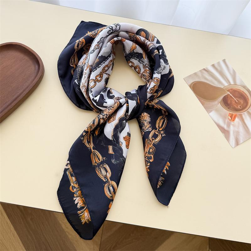 Print Scarf Luxury Hijab Bandana Handkerchief Silk Scarves Woman Headscarf Square Elegant Soft Lightweight Stylish Versatile