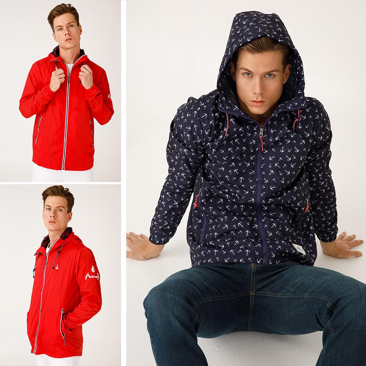 

Anemoss Rain Jacket, Waterproof, Hooded, Rain Coats For Men, Windbreaker, Durable, Protective, Breathable, Regular Fit, Mens Rain Jacket S красный