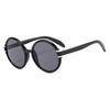 Retro Round Sunglasses Men Women Brand Designer Plastic Frame Oversized Sun Glasses Trendy White Brown Gradient Eyewear Shades