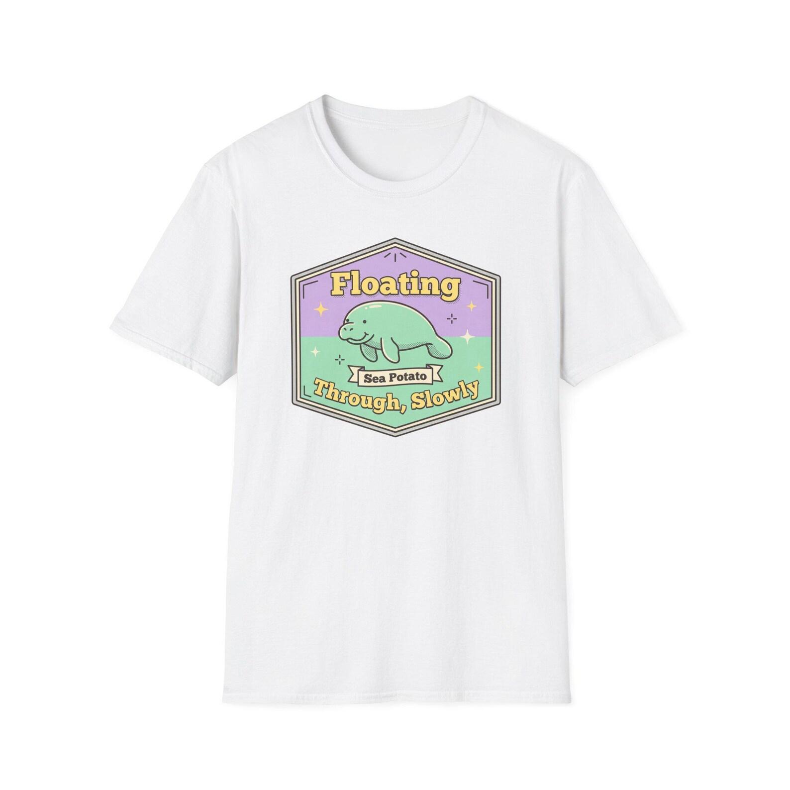 Floating Sea Potato Manatee T-Shirt | Cute Ocean Animal Tee | Funny Marine Gift | Manatee Lover Shirt S