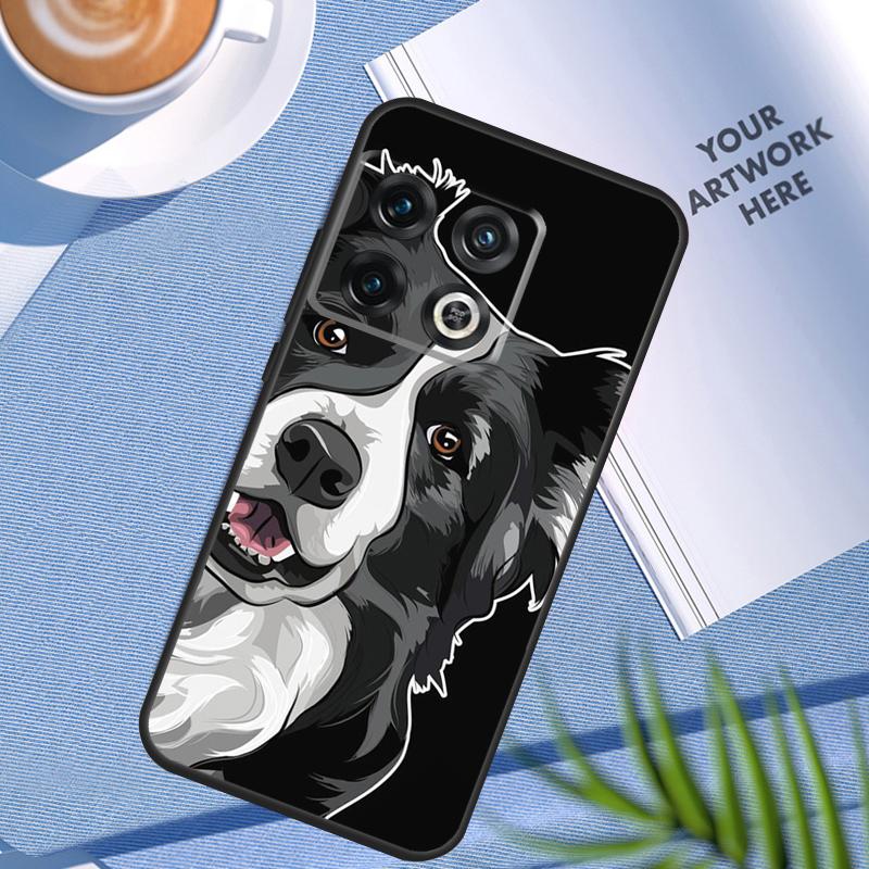 Border Collie Watercolor Case For OnePlus 12 12R 11 9 10 Pro 10R 10T 9R 8T Nord 3 CE 2 Lite 2T N10 N20 N30 CE4 Cover