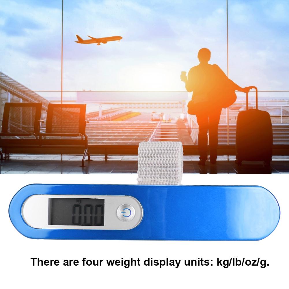 Electric Baggage Hanging Scale OCD 16 50kg 110lb with Kg Lb Oz G LCD DisplayBlue