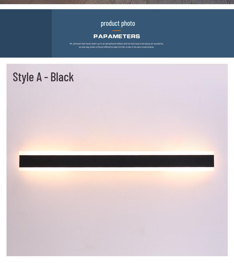 Outdoor Long Wall Lamp for Living Room, TV Background, Bedroom, and Study