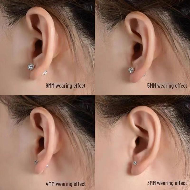 925 Silver Soft Clay Ball Earrings with Easy-Screw Design and Comfortable Fit