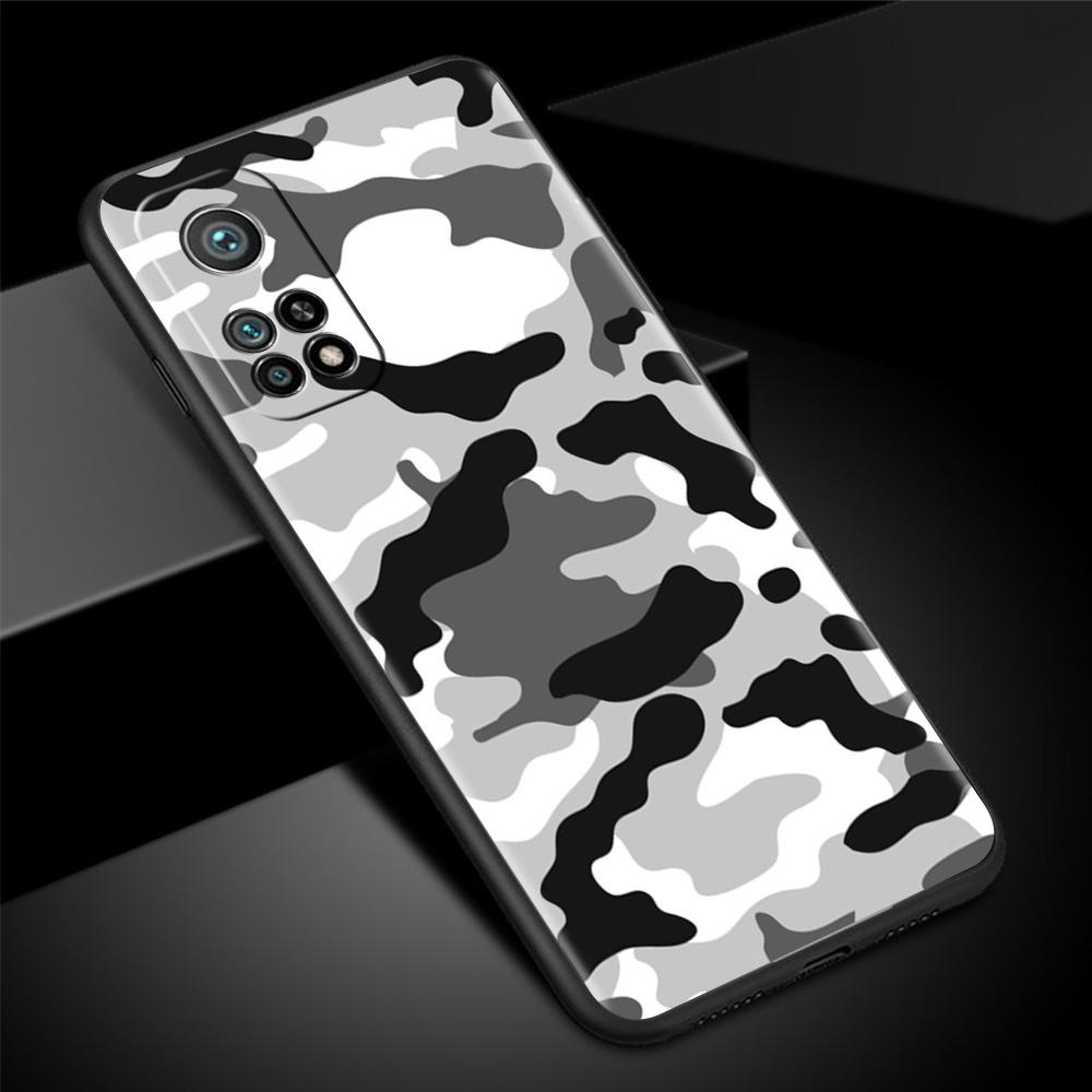 Etui na telefon dla Xiaomi Mi Poco X3 NFC 10T Pro 11T 11 Lite Note 10 M3 9T F3 CC9 Miękki pokrowiec A2 F1 Obudowa Armia Wojskowy Kamuflaż