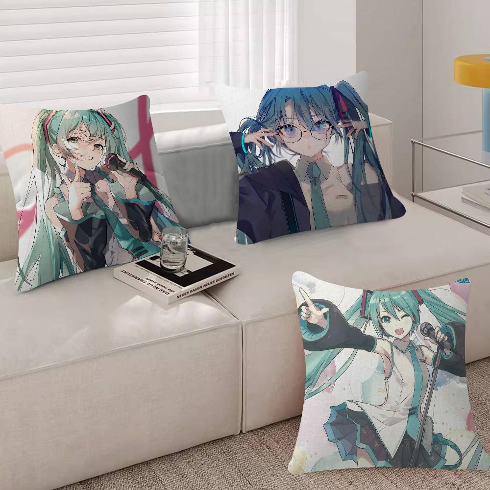 HHatsune Anime Miku Cushion Cover Decorative Pillow Sofa Home Decor Case Pillow Cases