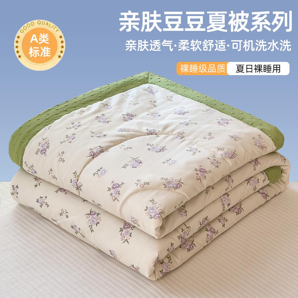 Double Layer Yarn A-Class Printed Soybean Velvet Summer Cool Quilt