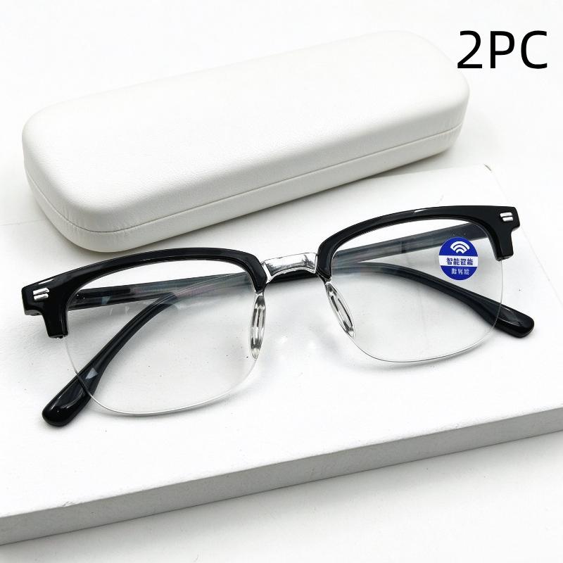 Half Rim Reading Glasses Smart Zoom Anti Blue Light Eyeglasses Lightweight Semi Rim Presbyopic Glasses For Daily Reading Use