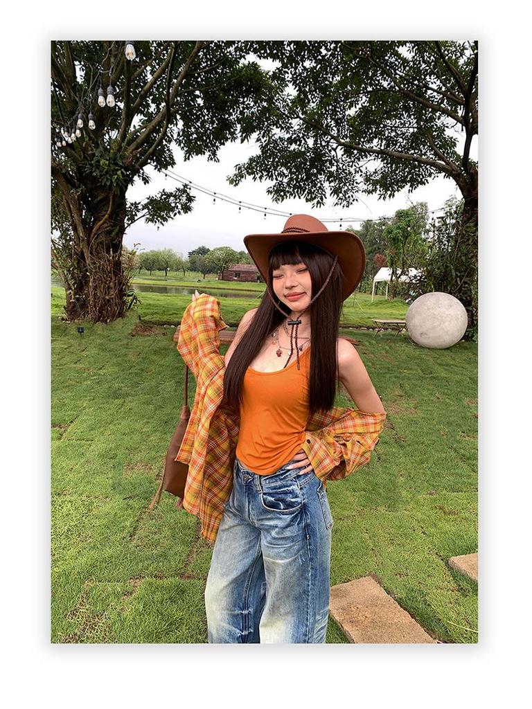 Women's Distressed Gradient Loose Wide-Leg Floor-Length Jeans 2025 Trend