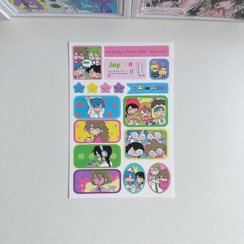 1Sheet Cute Girl Stickers Hand Account Planner Diary Notebook Kawaii Cartoon Character Decals DIY Decorative Sticker