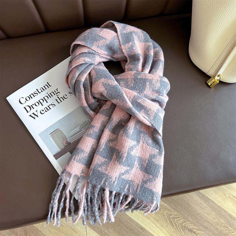 Winter Thick Warm Scarf Women Cashmere Shawl and Wraps Pashmina Neckerchief Bufanda Female Classic Plaid Tassel Echarpe
