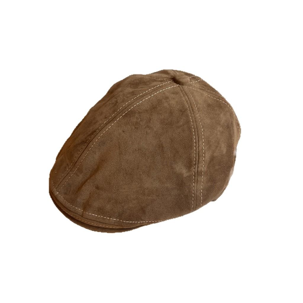 Color Classic Solid Retro Newsboy Cap Faux Suede Material Fall Winter Women