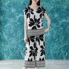 Damen Plus Size Boho-Print 2-teiliges Set, Kurzarm-Oberteil & Capri-Hose (XL-5XL)