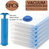 5pcs Extra Large Vacuum Storage Bag Set (15.75x23.62inch with 1 Manual Pump) - Space Saving, Sealed Compression, Dustproof and Moistureproof,