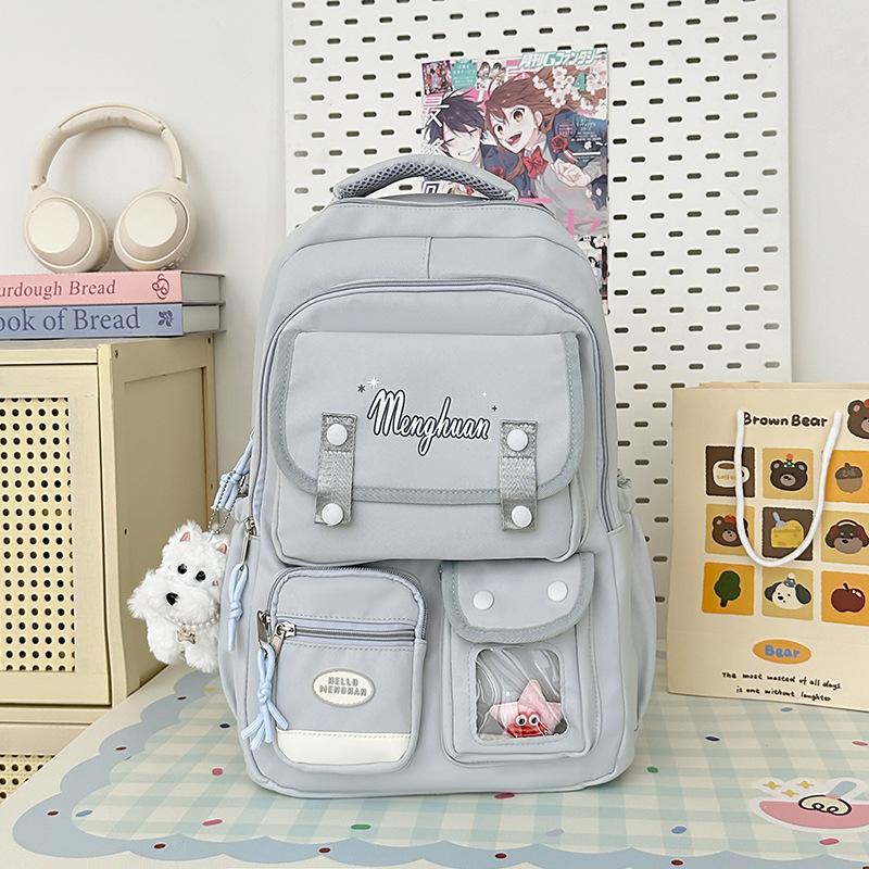 College style fresh and sweet candy color backpack girl multi-compartment large-capacity backpack