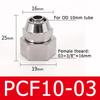 Pneumatic Hose Fittings Quick Screw Connector Copper Nickel Plating PF 6 8 10mm Fast Twist Joint Female Thread 1/8 1/4 3/8 1/2