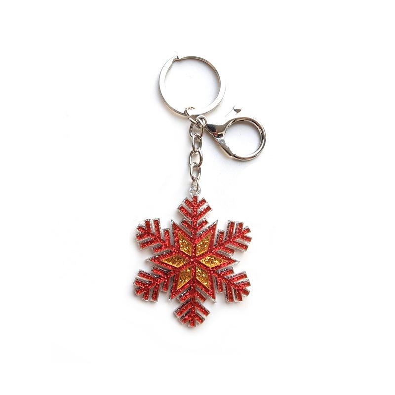 Personalized Acrylic Snowflake Charm Keychain Ornament for Women