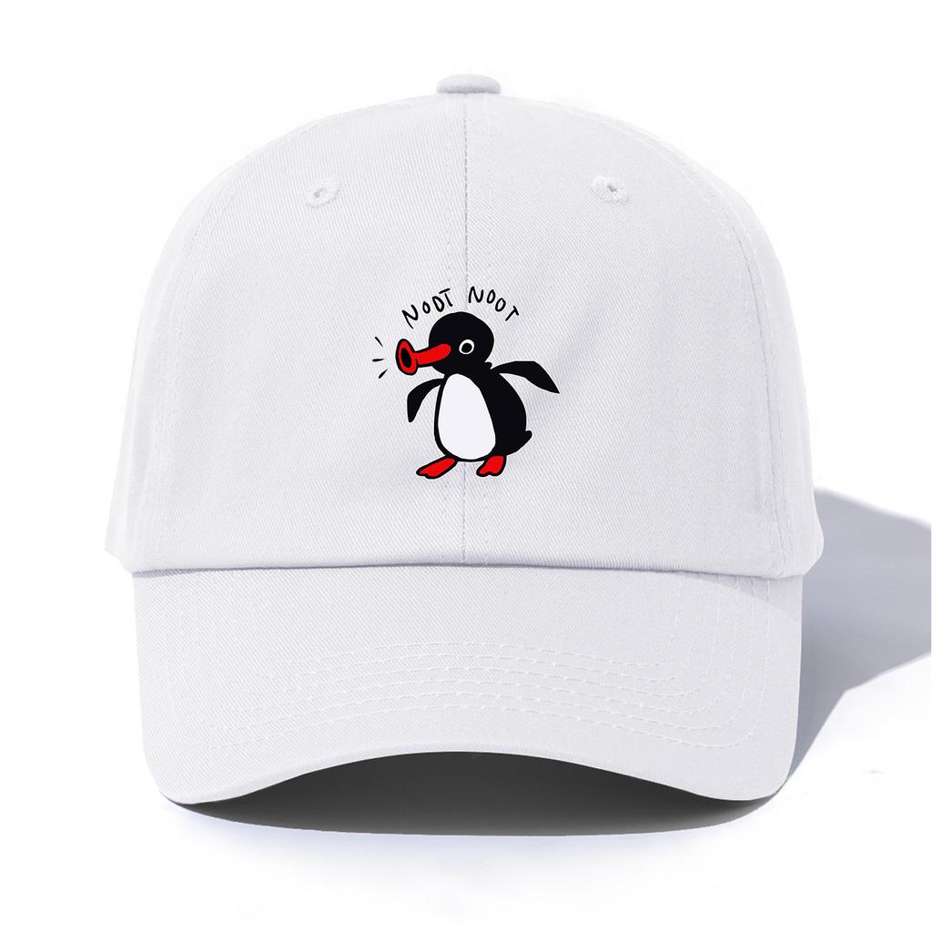 1pc NOOT NOOT Print Baseball Cap for Adults,Minimalist Retro Style Casual Soft Adjustable Dad Hat,Perfect As Gift