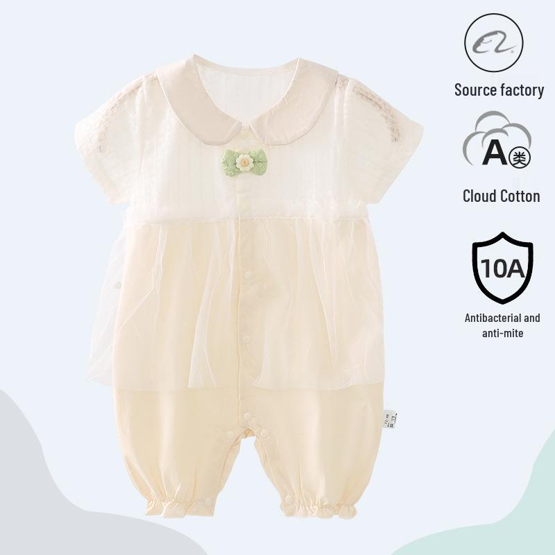 Popular Unisex Baby Summer Cotton Romper - Short Sleeve Bodysuit for Newborns