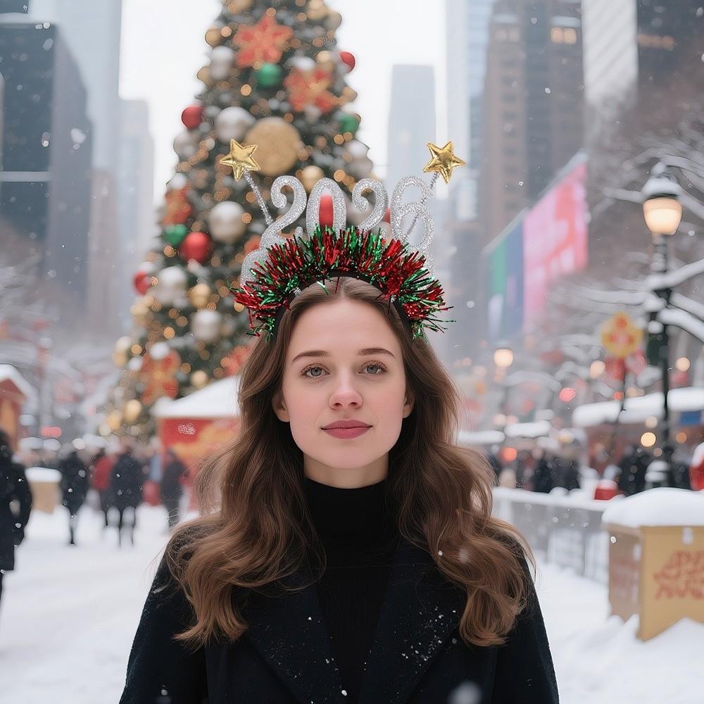 New Year‘s Eve Christmas Headband Star Color Strip Xmas Hair Accessories  Cosplay Prop