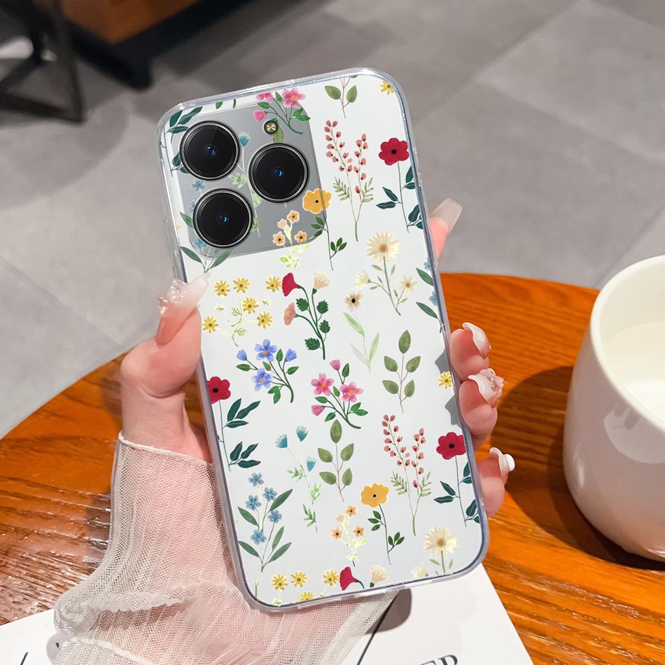 Simple Creative Case For Realme C63 C61 Transparent Back Cover For Realme C 61 C 63 Soft Slim Silicone Shockproof Funda Bumper