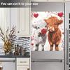 Kigai Highland Cow Valentine Dishwasher Magnet Cover Decorative Magnetic Dish Washer Front Door Cover Panel Decal Trimmable Magnet Sticker for