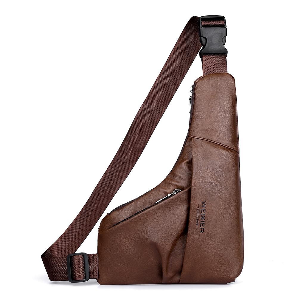 

WEIXIER Men s Crossbody Shoulder Sling Bag Chest Pack Casual Daypack Satchel for Hiking Travel чёрный