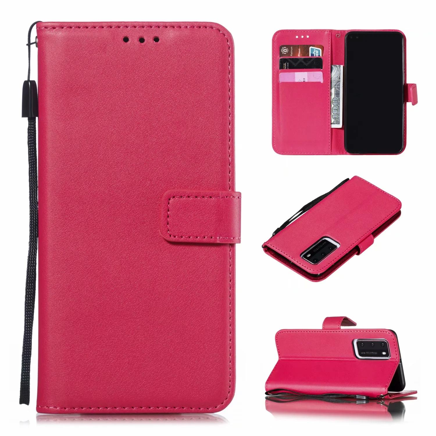 

Флип-чехол-кошелек из кожи для Huawei Honor 9A 9 10 Lite 9S Y5P Y6P P Smart 2019 2020 P20 P30 P40 Lite Mate 10 20 30 Pro Cover CHINA&For P40 Lite&Case & Strap розы красного