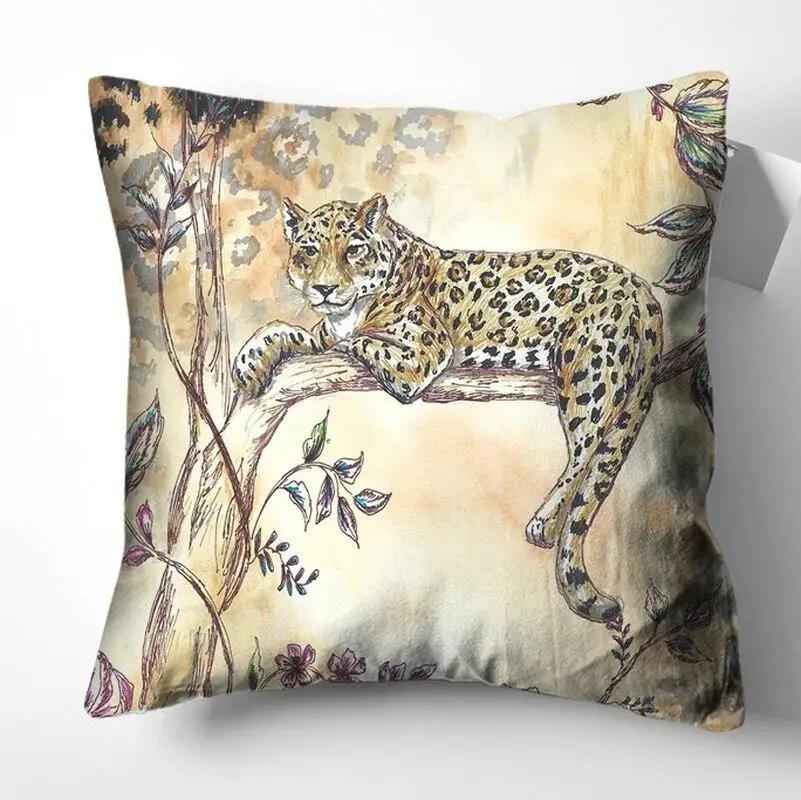 Tiger-Print Kissenbezug Kissenhülle Weichheit Kissenbezüge Dekorative Sofa Wohnzimmer Dekoration Heimdekoration