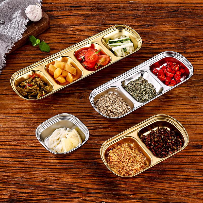 304 Stainless Steel Double-Compartment Dipping Dish