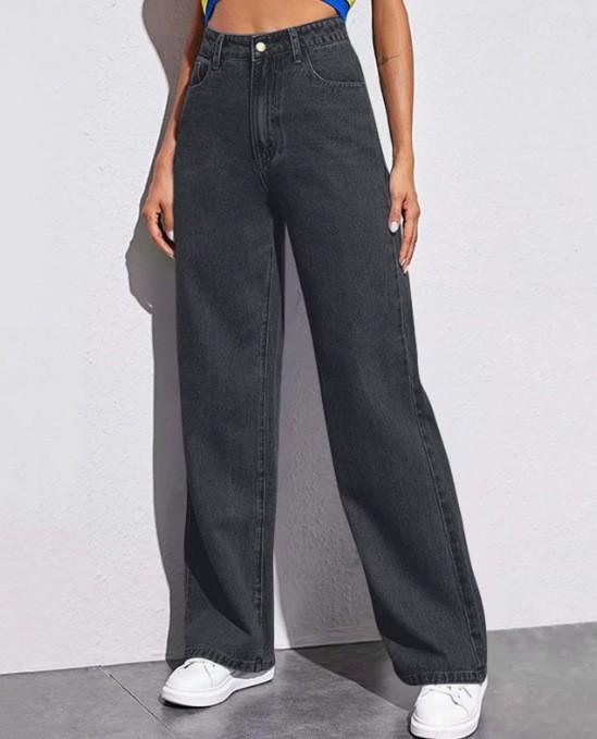 Women's Spring  Loose Fit High Waisted Straight Leg Jeans That Look Slimming And Sagging