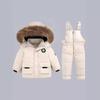 Children's Down Jacket Thickened White Duck Down Two Piece Set - Lightweight Fashion Hundred Warm Coat Set