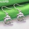 925 Sterling Silver Lively And Simple Smooth Dolphin Earrings - Stylish Evening Jewelry