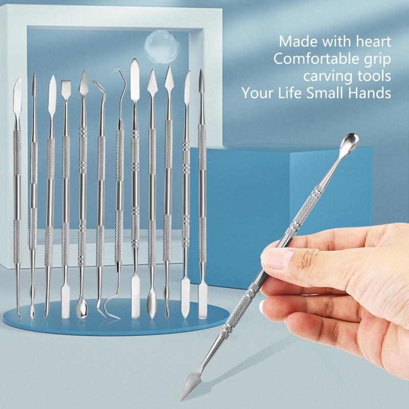 11 Pieces Wax Carvers Set Stainless Steel Wax Carving Tool Double Ended Dental Wax Modeling Sculpting Tools for Shaping
