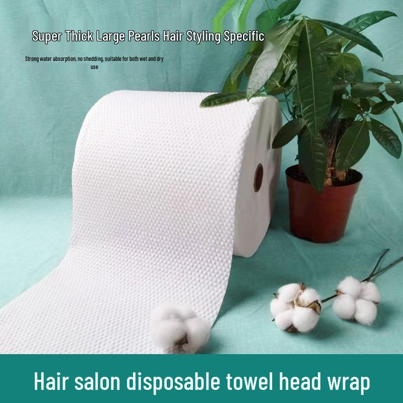 Salon-Use Lint-Free Disposable Head Wrap Towel - Thick & Soft for Beauty Care Tearable 28x50cm R1850