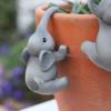2-pCS Creative Elephant Flower Pot Decorative Pendant, Garden Animal Ornament, Resin Crafts