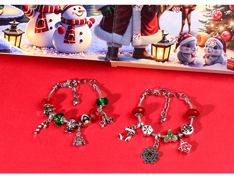 DIY Christmas Bracelet Set with Snowman Charm - Advent Gift for Kids, European & American Style