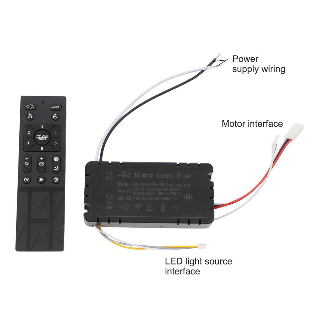 6 Speed Settings Ceiling Fan Remote Wireless Dimming Controller