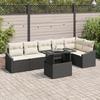 VidaXL 7-Piece Garden Sofa Set with Cushions Black Poly Rattan 3357750