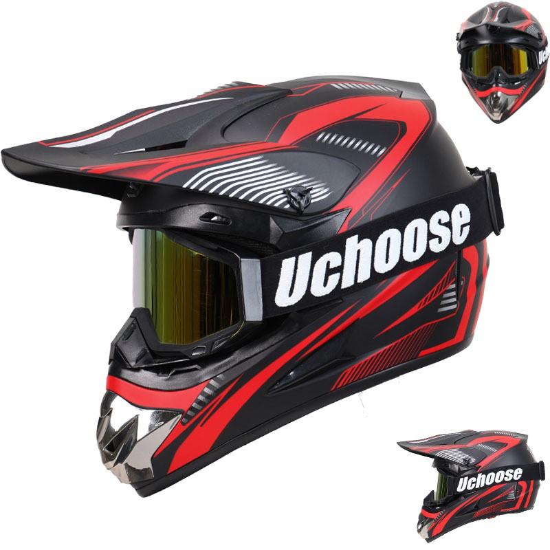 Off-Road Motorcycle Helmet With Visor Dirt Bike ATV Mountain Riding ABS Shell 3C Certified Adult Size S-XL