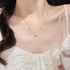 S925 Sterling Silber Kleeblatt Halskette für Damen Voller Diamant Schlüsselbein Kette Leicht