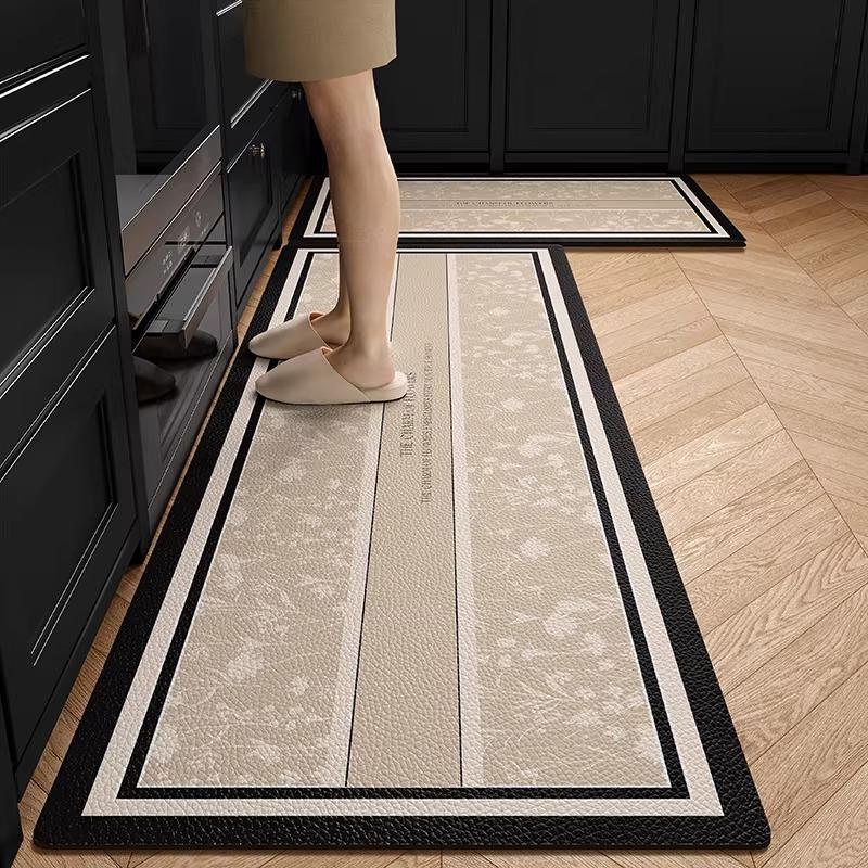 Carpet for Kitchen Floor Mat Pvc Waterproof Oil-proof Leather Rug Anti-slip Foot Mat Minimalist Modern Home Decoration