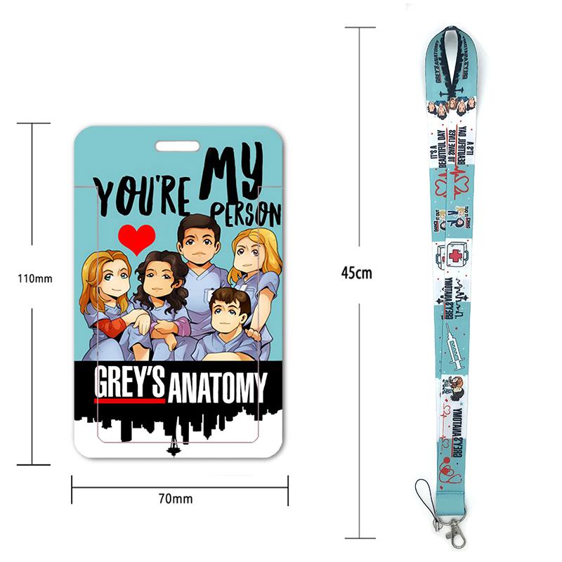 100 Stijlen Grey's Anatomy Badgehouder Sleutelhangers Nekkoord Pas Kaarthouder Anime Creditcardhouder Sleutelhanger Lussen