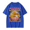 Cotone Pollo Fritto Divertente Stile Vintage Grafica Meme T-shirt Uomo Hip Hop Gotico Oversize T-shirt Comode